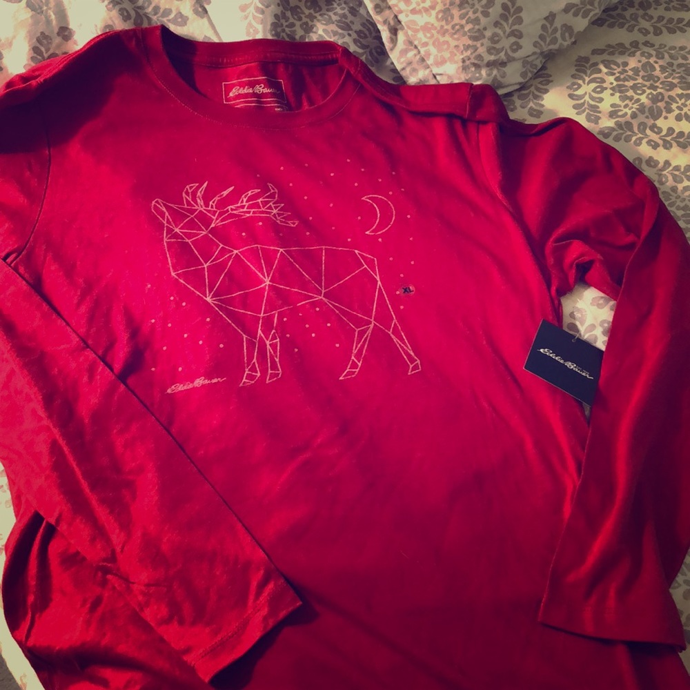 Classic Long-Sleeved Eddie Bauer Xmas Shirt-NWT